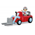 Juguete de granja Willy Worky con tractor cargador modular, figura articulada de granjero y accesorios de juego.