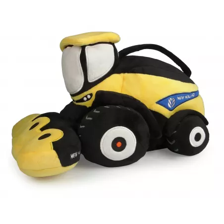 Cosechadora de peluche New Holland Forage Cruiser con detalles bordados para niños y coleccionistas.