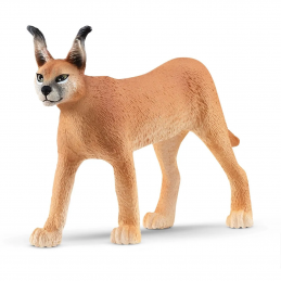 Figura de juguete de caracal hembra Schleich con orejas detalladas y postura realista.