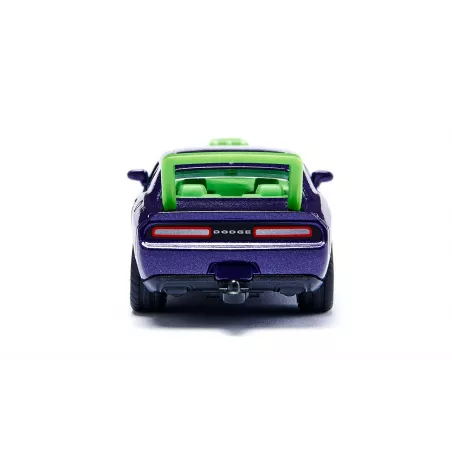 Dodge Challenger SRT Hellcat Siku personalizado violeta y verde a escala con puertas practicables