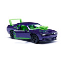 Dodge Challenger SRT Hellcat Siku personalizado violeta y verde a escala con puertas practicables