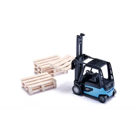 Set de construcción Siku con camión, carretilla elevadora y cargadora de juguete en color azul metálico