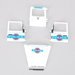 Set de capó y puertas de repuesto originales para Land Rover Police de Bruder.