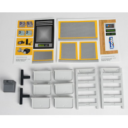 Tienda DHL de piezas pequeñas de juguete marca Bruder a escala para maquetas de logística.