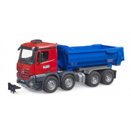 Camión volquete semicircular Mercedes-Benz Arocs de juguete marca Bruder a escala 1:16