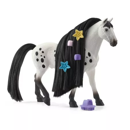 Semental Knabstrupper Beauty Horse de Schleich con crin larga para peinar y accesorios.