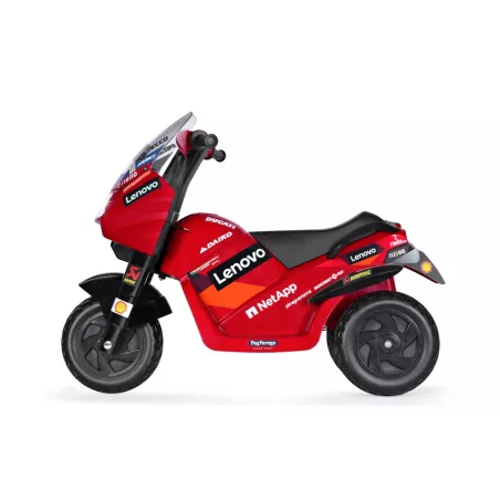 Moto eléctrica infantil Ducati Desmosedici Evo de 6V con luces y sonidos para niños a partir de 2 años.