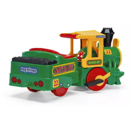 Tren eléctrico infantil Santa Fé Train de 6V para niños desde 2 años, utilizable con o sin vías.