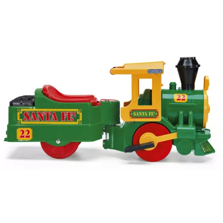 Tren eléctrico infantil Santa Fé Train de 6V para niños desde 2 años, utilizable con o sin vías.
