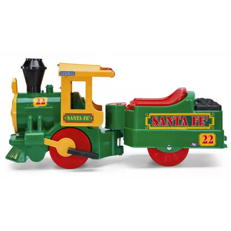 Tren eléctrico infantil Santa Fé Train de 6V para niños desde 2 años, utilizable con o sin vías.