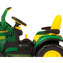 Tractor excavadora eléctrica infantil John Deere Ground Loader de 12V con pala móvil para niños.