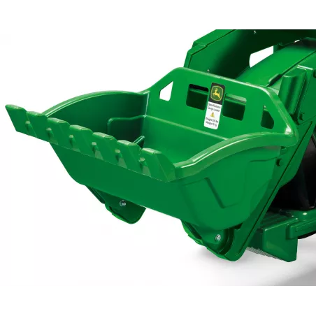 Tractor excavadora eléctrica infantil John Deere Ground Loader de 12V con pala móvil para niños.