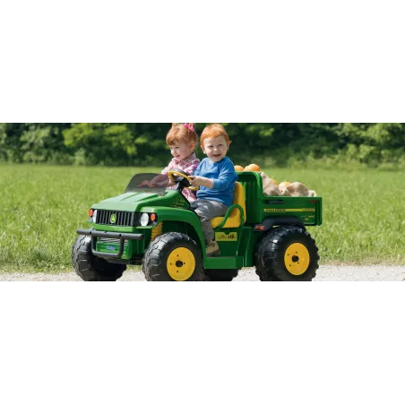 Tractor utilitario eléctrico infantil John Deere Gator HPX con batería de 12V