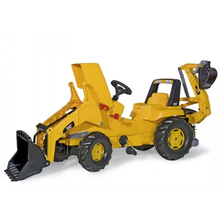 Tractor Caterpillar con pala y retroexcavadora a pedales