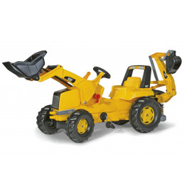 Tractor Caterpillar con pala y retroexcavadora a pedales