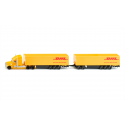 Maqueta de tren de carretera DHL a escala 1:87 de metal y plástico
