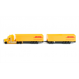 Maqueta de tren de carretera DHL a escala 1:87 de metal y plástico