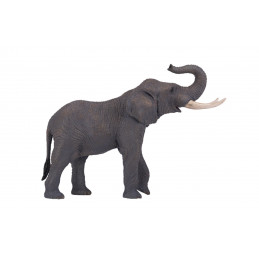 Figura de juguete de elefante africano realista y pintada a mano para niños y coleccionistas.