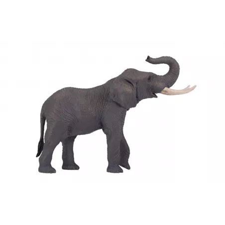 Figura de juguete de elefante africano realista y pintada a mano para niños y coleccionistas.