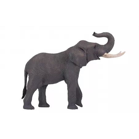 Figura de juguete de elefante africano realista y pintada a mano para niños y coleccionistas.