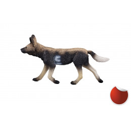 Figura decorativa y realista de perro de caza africano para coleccionistas.
