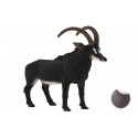Figura decorativa realista de antílope sable esculpida con detalle para coleccionistas de fauna.