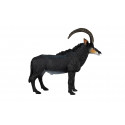 Figura decorativa realista de antílope sable esculpida con detalle para coleccionistas de fauna.
