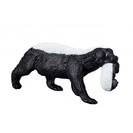 Figura realista de tejón de miel hembra con su cachorro para coleccionistas
