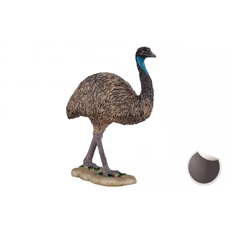 Figura realista de emú de Mojo pintada a mano con detalles de ave australiana.