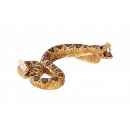 Figura detallada y realista de serpiente de cascabel para decoración y coleccionistas de la naturaleza.