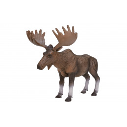 Figura decorativa y realista de alce europeo para coleccionistas de fauna.